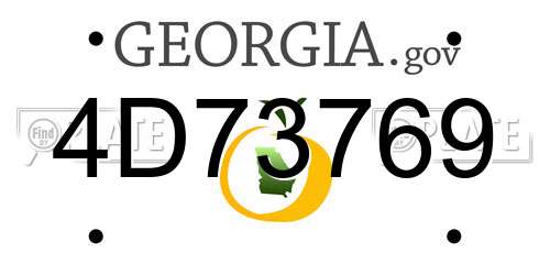 4D73769 Georgia License Plate