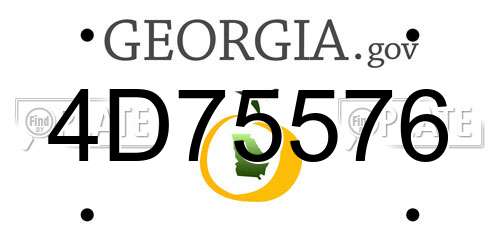 4D75576 Georgia License Plate
