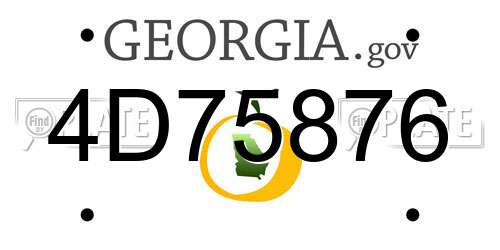 4D75876 Georgia License Plate