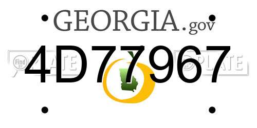 4D77967 Georgia License Plate