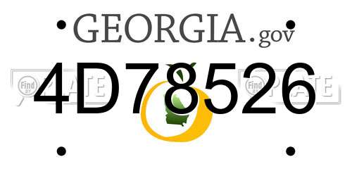 4D78526 Georgia License Plate