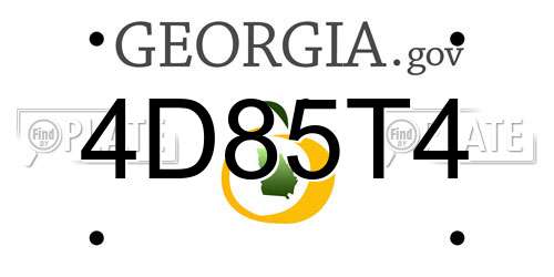 4D85T4 Georgia License Plate