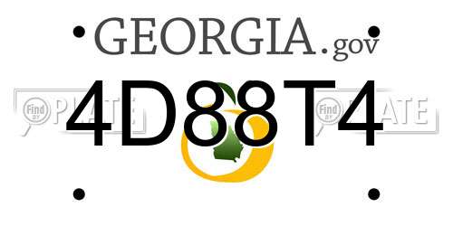 4D88T4 Georgia License Plate
