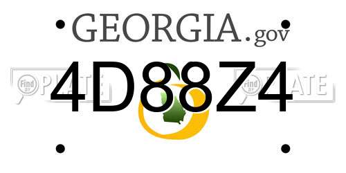 4D88Z4 Georgia License Plate