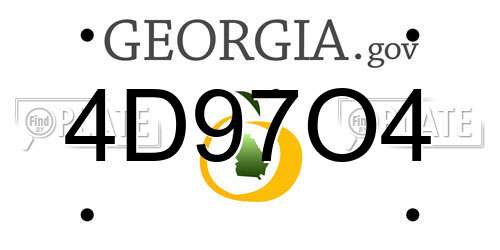 4D97O4 Georgia License Plate