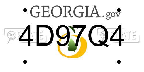 4D97Q4 Georgia License Plate