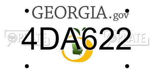 4DA622 Georgia License Plate