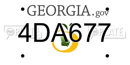 4DA677 Georgia License Plate