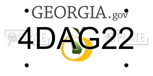 4DAG22 Georgia License Plate