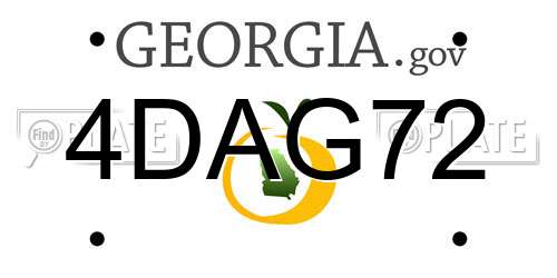 4DAG72 Georgia License Plate