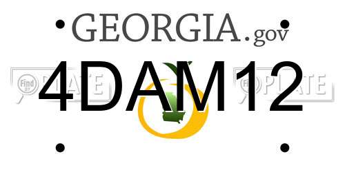 4DAM12 Georgia License Plate