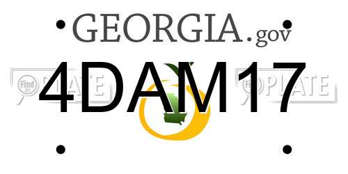 4DAM17 Georgia License Plate