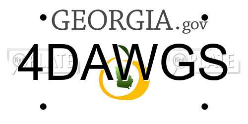 4DAWGS Georgia License Plate