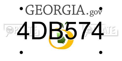 4DB574 Georgia License Plate