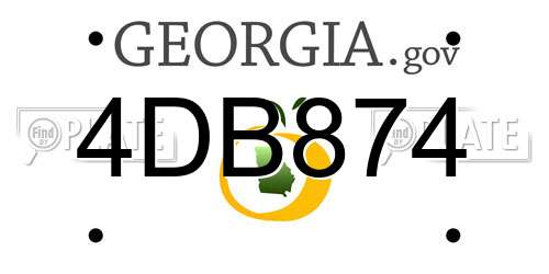4DB874 Georgia License Plate