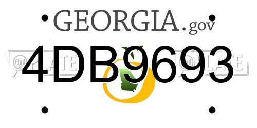 4DB9693 Georgia License Plate