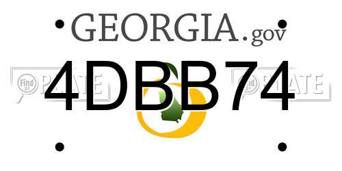 4DBB74 Georgia License Plate