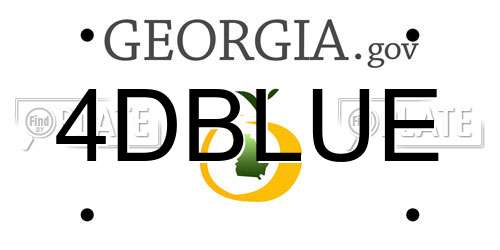 4DBLUE Georgia License Plate