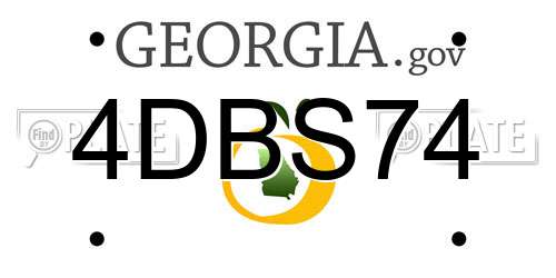 4DBS74 Georgia License Plate