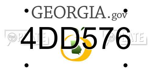 4DD576 Georgia License Plate