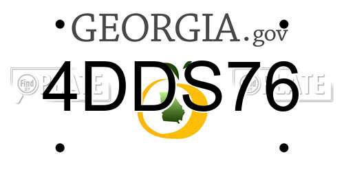 4DDS76 Georgia License Plate