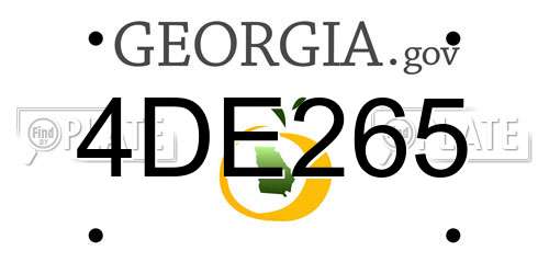 4DE265 Georgia License Plate