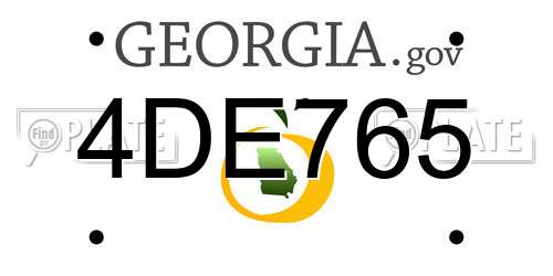 4DE765 Georgia License Plate