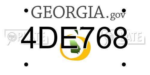 4DE768 Georgia License Plate