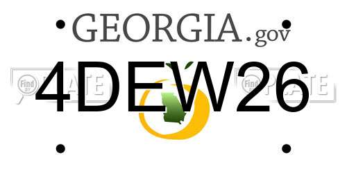 4DEW26 Georgia License Plate