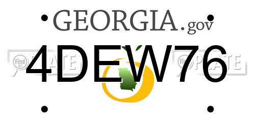 4DEW76 Georgia License Plate