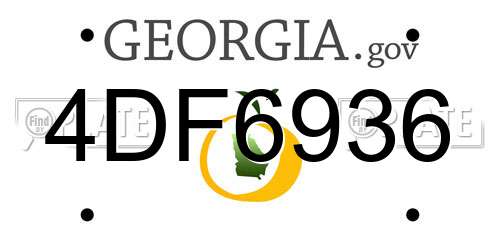 4DF6936 Georgia License Plate