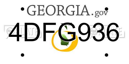 4DFG936 Georgia License Plate