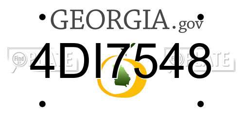 4DI7548 Georgia License Plate