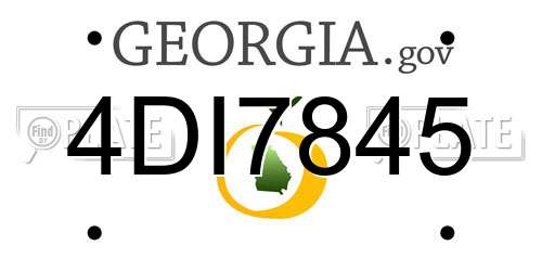 4DI7845 Georgia License Plate