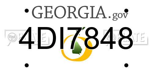 4DI7848 Georgia License Plate