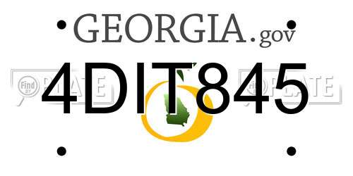 4DIT845 Georgia License Plate