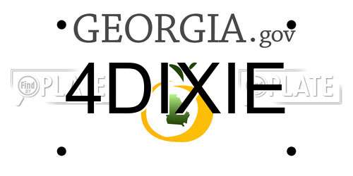 4DIXIE Georgia License Plate