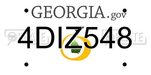 4DIZ548 Georgia License Plate