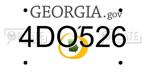 4DO526 Georgia License Plate