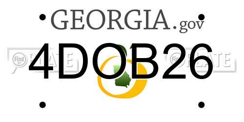4DOB26 Georgia License Plate