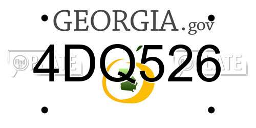 4DQ526 Georgia License Plate