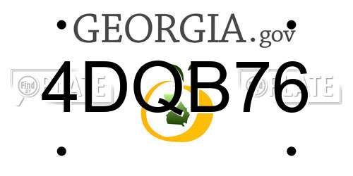 4DQB76 Georgia License Plate