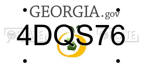 4DQS76 Georgia License Plate
