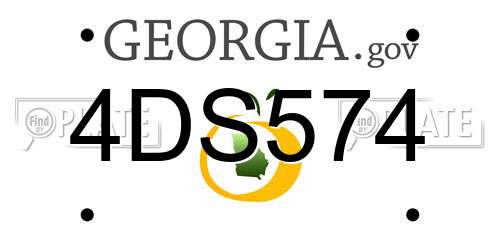 4DS574 Georgia License Plate