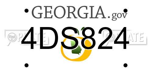 4DS824 Georgia License Plate