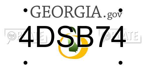 4DSB74 Georgia License Plate