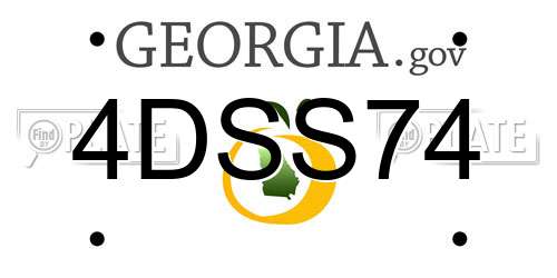 4DSS74 Georgia License Plate