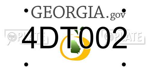 4DT002 Georgia License Plate