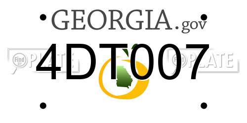4DT007 Georgia License Plate