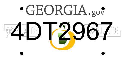 4DT2967 Georgia License Plate